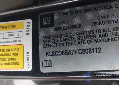 2019 Chevrolet Spark 1Lt Cvt z USA, uszkodzony, nr VIN KL8CD6SA7KC808172